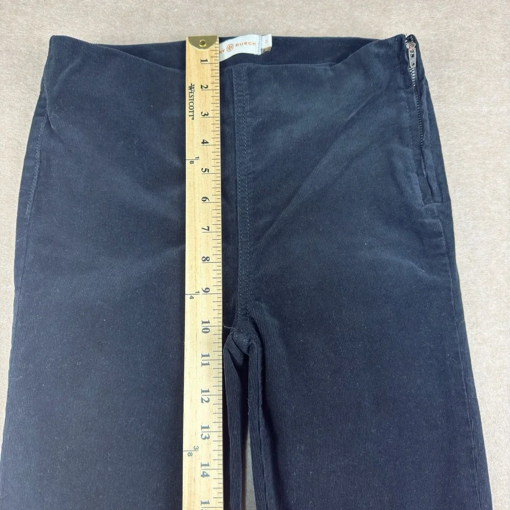 Tory Burch Pants Women's Size 24 Black Skinny Corduroy Side Zip Stretch Mid Rise